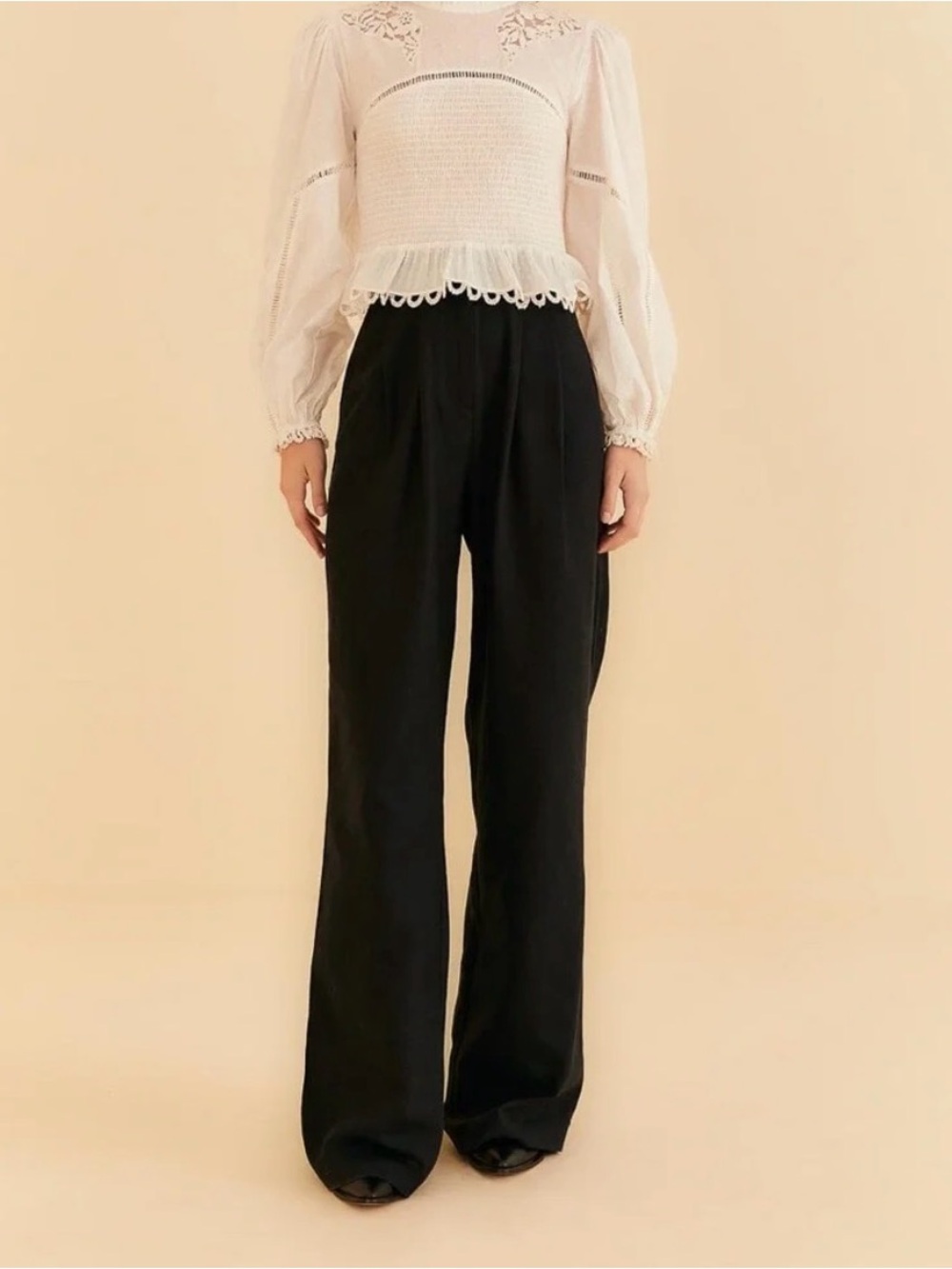 FARM Rio Low-Waisted Black Wide-Leg Pants